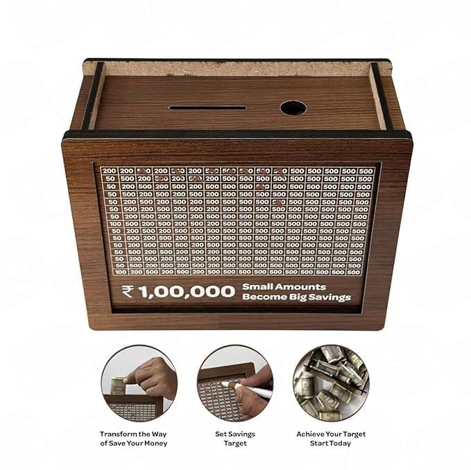 Money/Piggy Bank, Money Box, Coin Box with Carved Design for Kids/Children