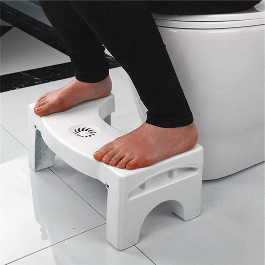 Foldable Step Stool - Portable Plastic Squat Stool ,Anti-Slip & Anti-Constipation Foot Stool with Air Freshner
