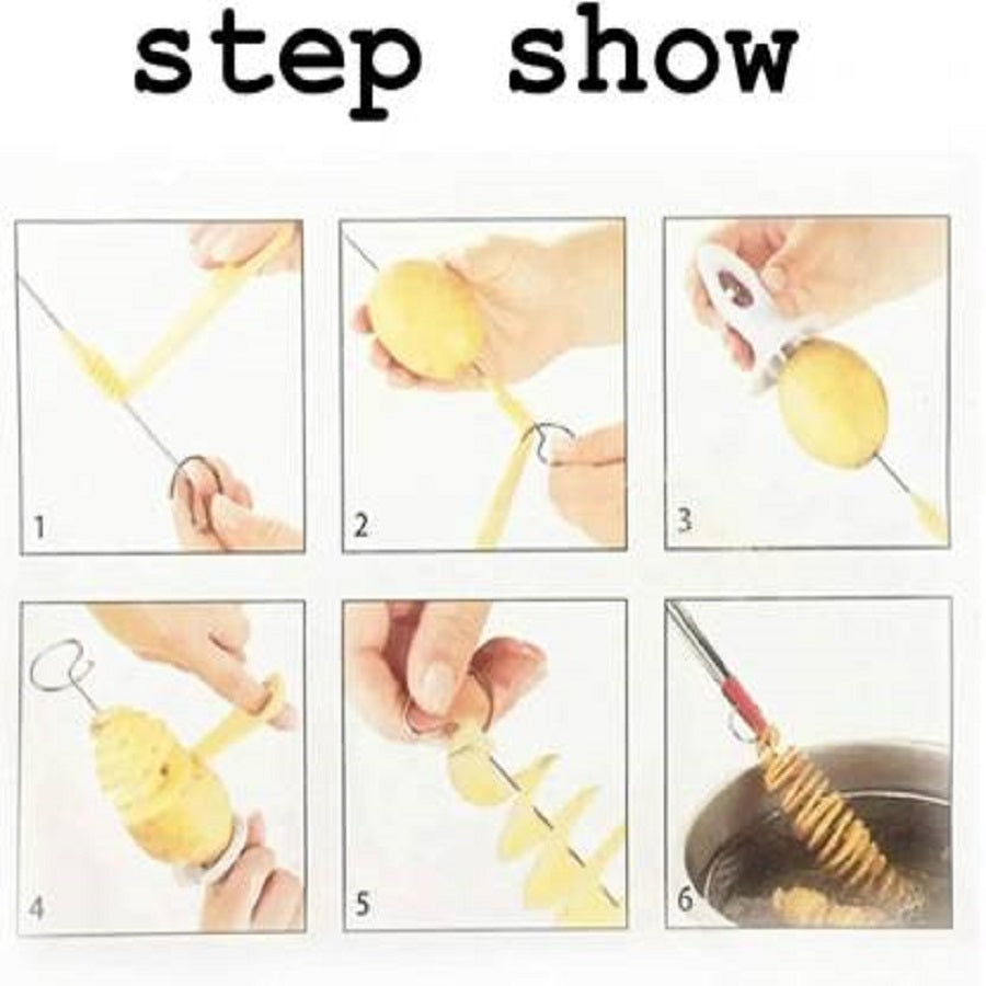 Manual Potato Chips Slicer Spiral Twister Tornado Chips Vegetable & Fruit Slicer