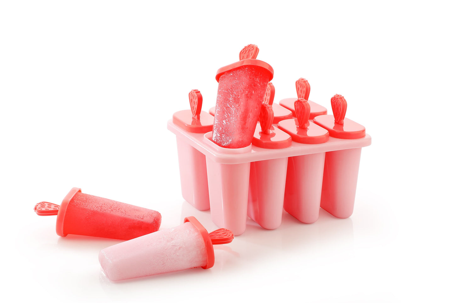 Plastic Ice Candy Maker Kulfi Maker Moulds Set with 8 Cups (Multicolour)