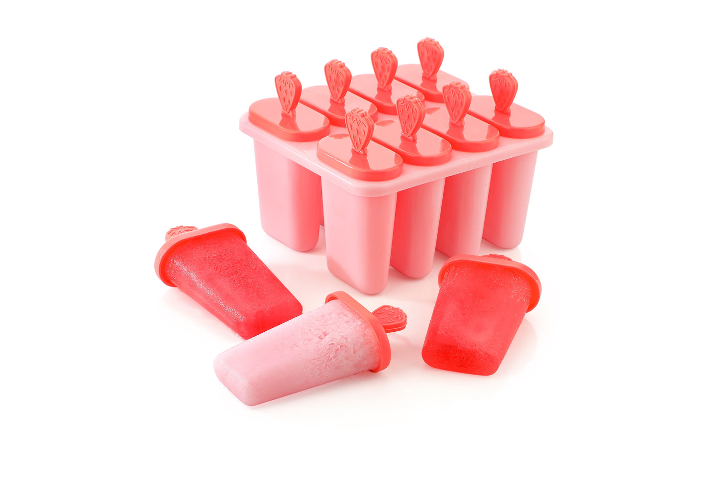 Plastic Ice Candy Maker Kulfi Maker Moulds Set with 8 Cups (Multicolour)