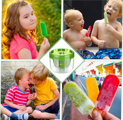 8 Grids Plastic Ice Cream Mold with Stick, Round Candy Kulfi Maker Mould, Ice Candy Maker, Ice Pop Mold, Kulfi Maker