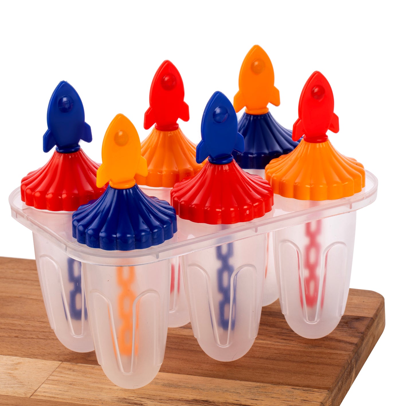 Rocket Ice Candy Maker Kulfi Maker Moulds Set with 6 Cups (Multicolour)